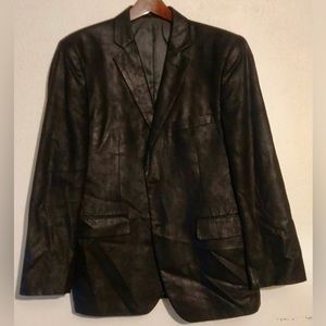 Black sports coat. Cool fabric.